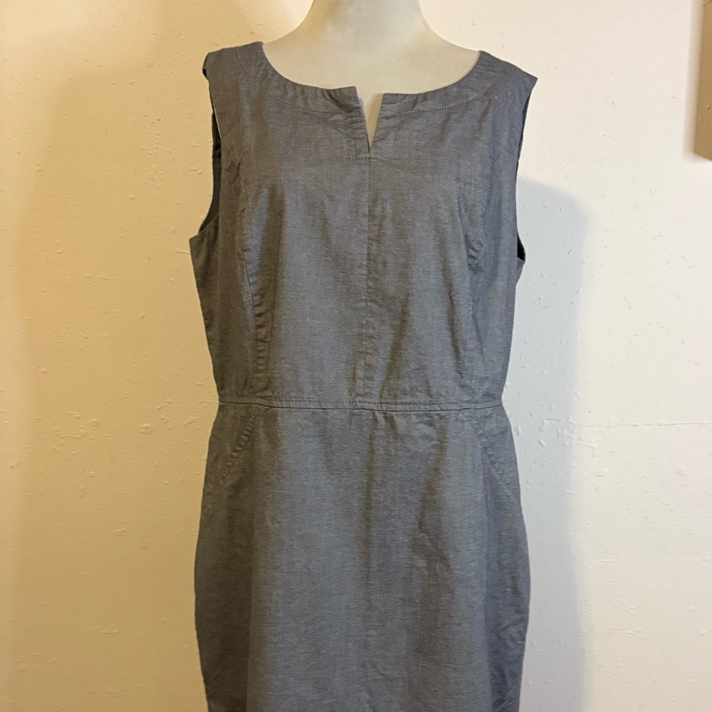Talbots Elegant Gray Sleeveless Dress